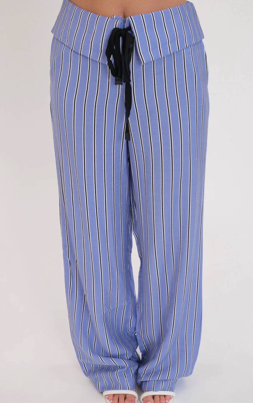 NEW OLIVACEOUS natalia stripe pant in blue